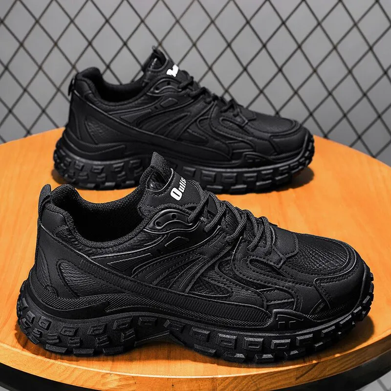 Men's Summer Safety Work Sneakers – Breathable Mesh Anti-Slip Dad Shoes, Trendy Versatile Casual Running Shoes with Protective Chunky Sole